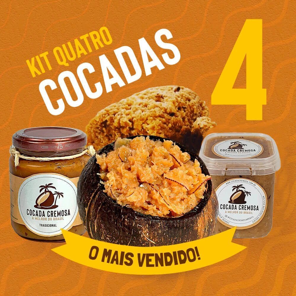 Kit com 4 Cocadas Cremosas (O Mais Pedido, IMPERDÍVEL)